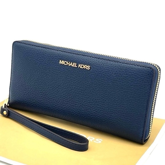 Michael Kors Large Continental Wallet Wristlet Navy Blue (NWT) - Picture 3 of 7